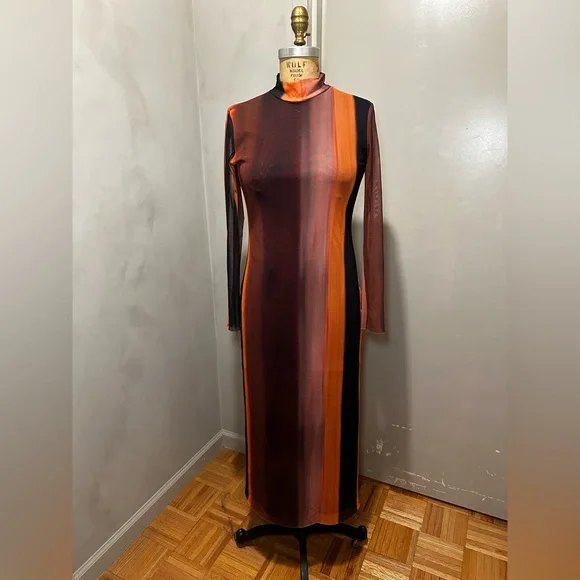 chinese dress ladies Zara Mesh Dress (Earth Strokes)  The Rail Clothing Nigeria